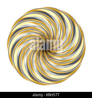 Abstract golden e silver decorazione a spirale. 3D Foto Stock