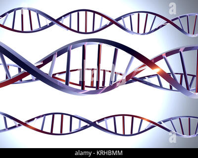 3D reso a doppia elica di DNA /. Foto Stock