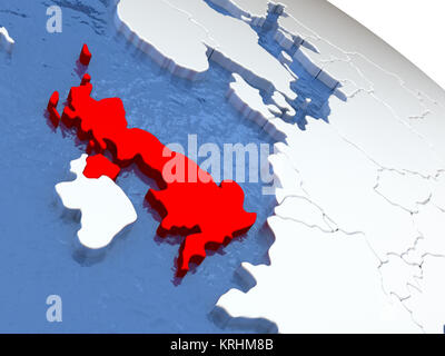 Regno Unito sul globo terrestre Foto Stock