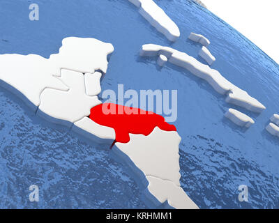 Honduras sul globo terrestre Foto Stock