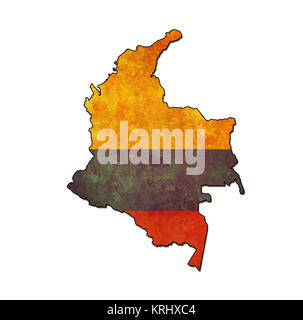 Colombia il territorio con bandiera Foto Stock