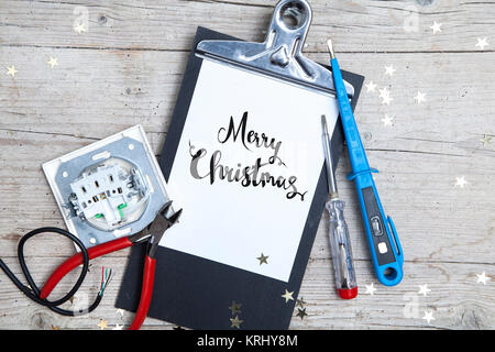 Creative scheda di natale per a electrican business Foto Stock