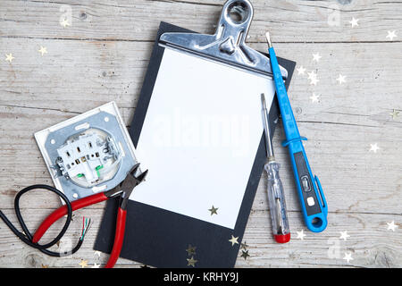 Creative scheda di natale per a electrican business Foto Stock