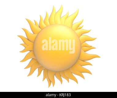 Cartoon sun con travi 3d illustrazione Foto Stock