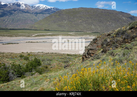 Paesaggio della Valle Chacabuco in Patagonia settentrionale, Cile Foto Stock