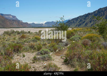 Paesaggio della Valle Chacabuco in Patagonia settentrionale, Cile Foto Stock