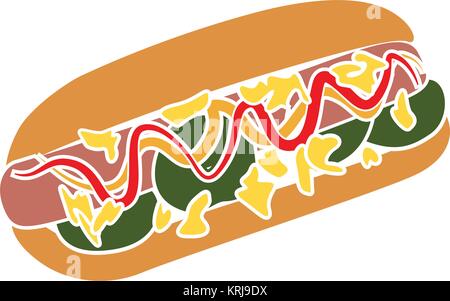 Colorato Icona pittogramma Hotdog per un utilizzo creativo in graphic design Illustrazione Vettoriale