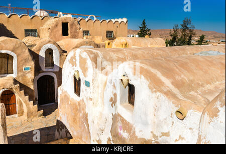 Ksar Hadada in nel sud-est della Tunisia. Star Wars: Episodio I - La minaccia fantasma è stato girato qui. Foto Stock