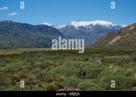 Paesaggio della Valle Chacabuco in Patagonia settentrionale, Cile Foto Stock