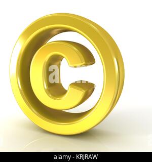 Simbolo di copyright 3D golden Foto Stock