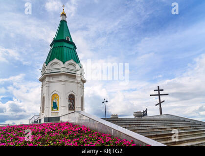 Paraskeva Pyatnitsa cappella sulla cima della montagna Karaulnaya a Krasnoyarsk. La Siberia. La Russia Foto Stock