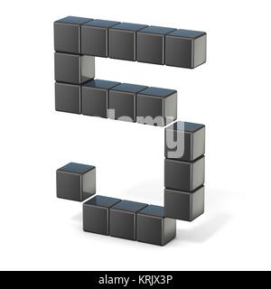 8 bit font. Il numero 5. 3D Foto Stock