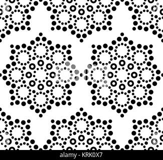 Vettore di Seamless pattern dot Aborigeno di pittura, Mandala design ripetitivo, Australian folk art background Illustrazione Vettoriale