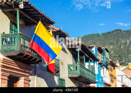 Bandiera Colombiana a Bogotà, Colombia Foto Stock