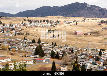 Angolo alto si affacciano Walkerville Montana Downtown USA Stati Uniti Foto Stock