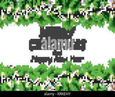 Vacanze inverno sfondo. Confine con il Natale Abete rami di pino e cono isolato su bianco. Aghi di abete Garland, telaio con streamers. Illustrazione Vettoriale