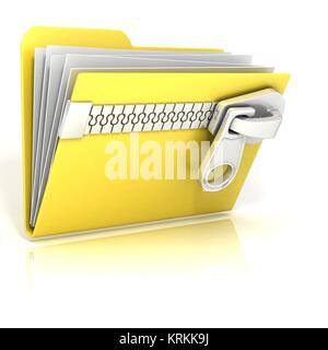 Zip, Archivio, cartella compressa icona. 3D Foto Stock