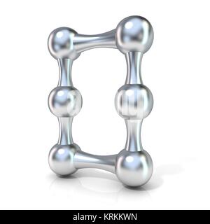 Font molecolare cifre numeriche raccolta, 0 - ZERO. 3D Foto Stock