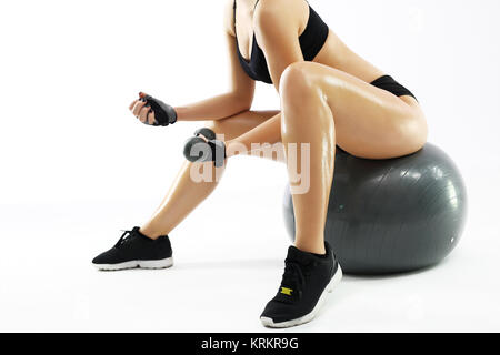 Pancia piatta esercita sulla sfera Foto Stock