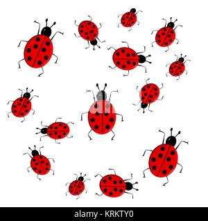 Cute colorful ladybugs clip art Foto Stock