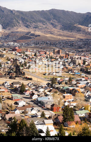 Angolo alto si affacciano Walkerville Montana Downtown USA Stati Uniti Foto Stock