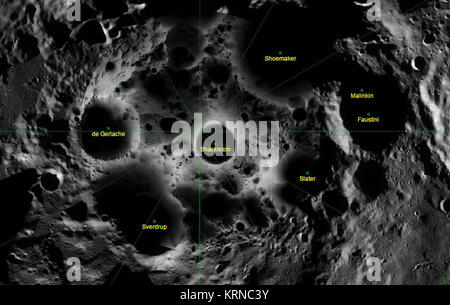 MoonSouthPoleIluminationConditions Foto Stock