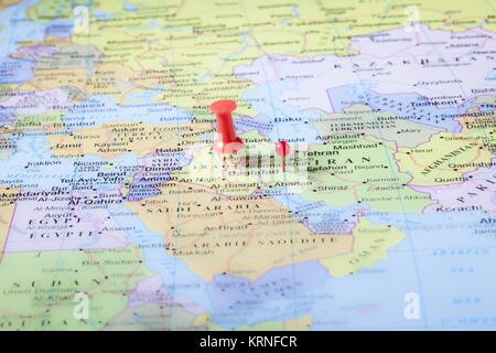 L'Iraq e a Baghdad nella mappa Foto Stock