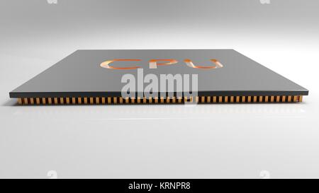 3D render Computer centrale processori CPU concetto. tecnologia dello sfondo. Alta risoluzione Foto Stock