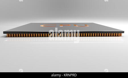 3D render Computer centrale processori CPU concetto. tecnologia dello sfondo. Alta risoluzione Foto Stock