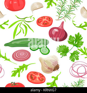 Erbe e verdure pattern Foto Stock