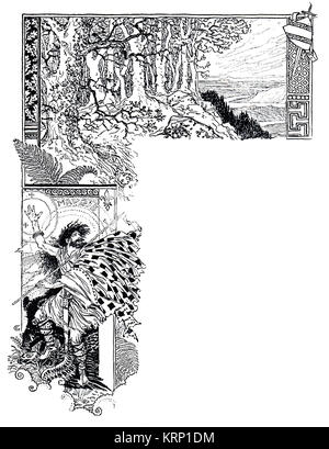 Design per il menu del ristorante Card per artista Eugene Grasset dal volume 4 della rivista di studio Foto Stock