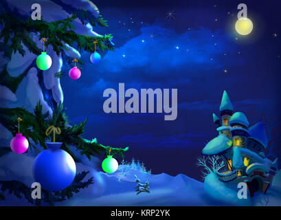 Natale e Anno Nuovo cartolina Foto Stock