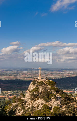 Santuari monastero de Sant Salvador,il monte Puig de Sant Salvador Foto Stock