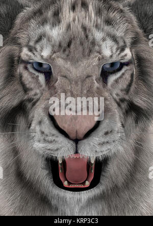3D Rendering Tigre Bianca Foto Stock