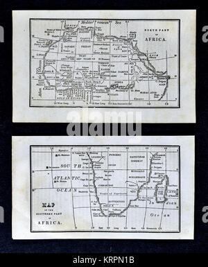 1830 Nathan Hale mappa - Sud Africa - Capo di Buona Speranza Congo Angola Madagascar Cape Colony Foto Stock