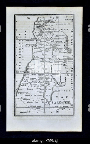 1830 Nathan Hale mappa - PALESTINA - Gerusalemme Mar Morto Israele Foto Stock