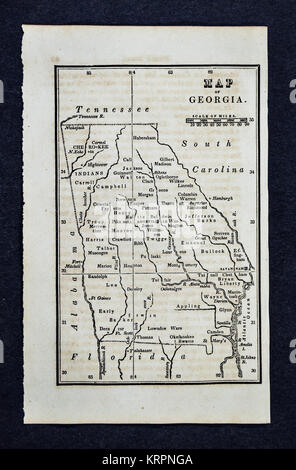 1830 Nathan Hale mappa - Georgia - Atlanta Atene Columbus Macon Savannah - Stati Uniti Foto Stock