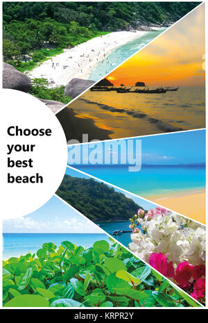 Collage di estate spiaggia immagini - natura e lo sfondo di viaggio Foto Stock