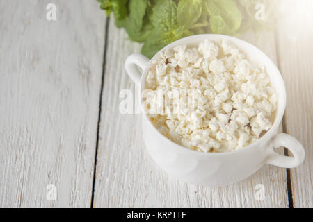 ricotta in una ciotola Foto Stock