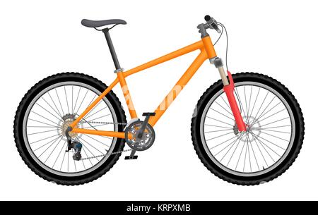 Vector Orange bike isolati su sfondo bianco Illustrazione Vettoriale