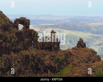 Formazioni di roccia vulcanica nel Canyon di Waimea, Kauai, Hawaii Foto Stock