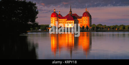 Castello di Moritzburg, nei pressi di Dresda, Sassonia, Germania Foto Stock
