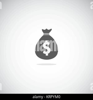 Semplice icona moneybag. Isolate il denaro piatta illustrazione Illustrazione Vettoriale