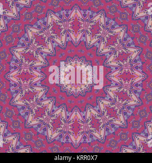 Geometrica astratta sfondo senza giunture. Regolare ornamento concentrici con ellissi e a losanga in rosa, viola e sfumature violacee, ornato e sognante. Foto Stock