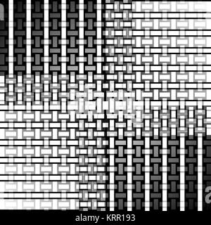 Geometrica astratta seamless background moderno. I rettangoli regolari e strisce pattern in bianco, sfumature di grigio e nero, netting. Foto Stock