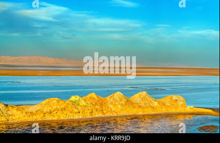 Chott el Djerid, un endorheic Salt Lake in Tunisia Foto Stock