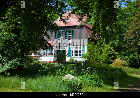 Gerhart Hauptmann house presso il villaggio Kloster, famoso drammaturgo, Hiddensee isola, Meclemburgo-Pomerania, Mar Baltico, Germania, Europa Foto Stock