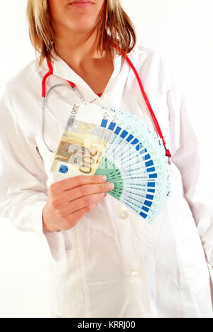 Symbolbild ƒrztegehalt - simbolico per i medici il denaro Foto Stock