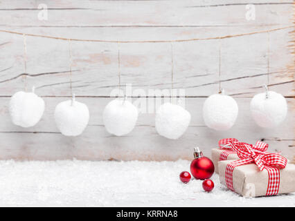 Decorazione di Natale sfondo con spazio di copia Foto Stock