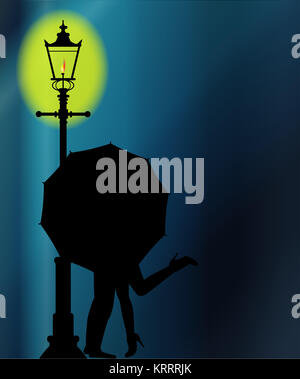 Kissing nel buio Foto Stock